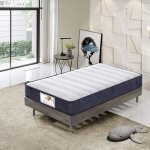 Matelas 90x190x22cm teeno en mousse et ressorts mousse polyur�thane et 2cm m�moire de forme