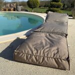 Homemaison - matelas bain de soleil en microbille taupe 160x65 cm