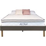 Ensemble matelas et sommier 120x190 cm gris alona ressorts mmoire de forme 80 kg / m3 - hauteur 25, ...