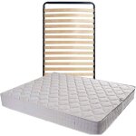 Matelas tissu ignifuge 90x190 + sommier dmont + pieds + protge matelas offerts - hauteur 15 cm - confort ...