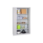 Armoire d'atelier portes rideaux grise - 4 tagres - dim 1200x665x1950mm - w030060002