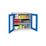 Armoire d'atelier  portes transparentes - dim 1000x500x1000mm - portes bleues ral 5015 - w030050001 ...