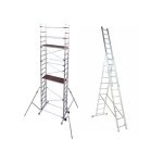 Matis�re - echafaudage 2 plateaux - hauteur travail 6. 46m + t�l�m�tre laser 12m - pn / cla - laser