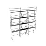 Matis�re - echafaudage fixe de fa�ade 100m� - structure et planchers + lisses - duo100 - sp