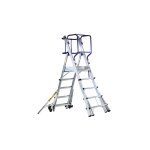 Matisère - escabeau pirl 5 marches télescopique - hauteur max. de travail 3. 75m - longueur pliée 2, ... Matisère - escabeau pirl 5 marches télescopique - hauteur max. de travail 3. 75m - longueur pliée 2, ...
