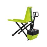 Transpalette haute lev�e �lectrique � ciseaux - capacit� 1t - fourches larges 1150x680 mm - id�al pour ...