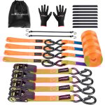 Maxpeedingrods - 4x arrimage à cliquet professionnel 4. 5m sangle polyester 997kg orange transport Maxpeedingrods - 4x arrimage à cliquet professionnel 4. 5m sangle polyester 997kg orange transport