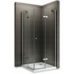 Saniverre - maya cabine porte de douche d'angle h 180 cm verre transparent 70 x 80 cm