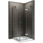 Saniverre - maya cabine porte de douche d'angle h 190 cm verre transparent 80 x 120 cm
