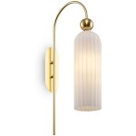 Maytoni - antic applique murale moderne or, abat - jour en verre blanc