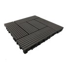 Dalle de terrasse bois composite classic 30 x 30 cm - coloris - gris carbone, epaisseur de la lame - ...