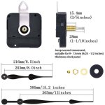 M�canisme d'horloge - long axe (28mm) � couple �lev� pour aiguilles jusqu'� 30, 5 cm - noir