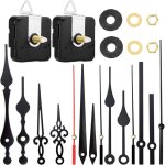 M�canisme d'horloge silencieux � arbre long ? kit de 2 mouvements avec aiguilles ? compatible avec panneaux ...