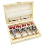 M�ches, coffret de 5 (�15 - 35 mm) fraise bois fa�onner jeu de forets � positionnement ajustable, scie ...
