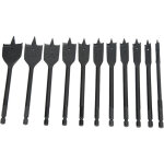 M�ches plates � tige hexagonale, 11 pi�ces, t�te de pelle noire professionnelle dure pour le travail ...