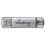 Media range cl� usb combo 32 go usb 3. 2 (usb - a), usb 3. 2 (usb - c) argent