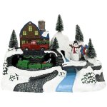 Mediawave store - 243010 carrousel de no�l camion lumi�res sons mouvement 24x16x17 cm