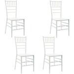 Mediawave store - lot de 4 chaises chiavari blanches design classique pour la restauration vintage