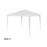 Gr - dl - g7006 - tonnelle de jardin avec cadre acier - 3x3m couleur: blanc