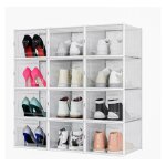 Meerveil - lot de 12 botes  chaussures / rangement transparentes empilables en plastique avec porte ...