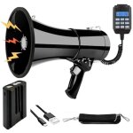 M�gaphone portable de 20w avec sir�ne et enregistrement de 240 secondes, couverture vocale jusqu'� 350 ...