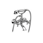 Banyo - m�langeur baignoire 2 poign�es set retro avec douchette saillie 170 mm - chrom�