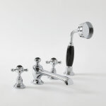 Hudson reed - mélangeur bain douche rétro 4 trous - chromé & noir - commandes croisillons - elizabeth ... Hudson reed - mélangeur bain douche rétro 4 trous - chromé & noir - commandes croisillons - elizabeth ...