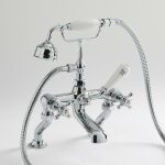 Hudson reed - mlangeur bain douche rtro ? chrom & blanc ? commandes croisillons - elizabeth