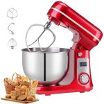 M�langeur �lectrique de cuisine � t�te inclinable de 1200 w avec bol en acier inoxydable de 6 l, crochet ...