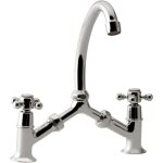 Paini france - robinet lavabo, m�langeur � pont r�tro tiffany chrom�, entraxe r�glable