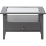 Melina - table basse carre bois massif laqu gris