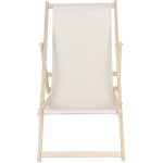 Melko chaise de plage pliante chaise de jardin en bois chaise longue relax chaise de balcon beige