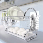 Mellifluous gouttoir  vaisselle chrom effet inox double niveau avec porte - tasse et gouttoir pour ...
