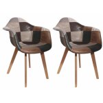 Melo - lot de 2 fauteuils scandinaves aspect vieux cuir Melo - lot de 2 fauteuils scandinaves aspect vieux cuir