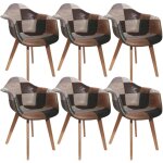 Altobuy - melo - lot de 6 fauteuils scandinaves aspect vieux cuir