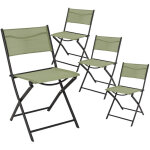 Altobuy - melom - lot de 4 chaises pliantes textilne vert