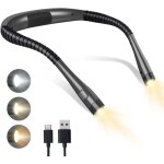 Lampe de lecture de cou rechargeable, lampe pour lecture au lit, 3 couleurs, 6 niveaux de luminosité, ... Lampe de lecture de cou rechargeable, lampe pour lecture au lit, 3 couleurs, 6 niveaux de luminosité, ...