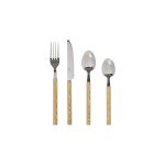 M�nag�re 24 pi�ces couverts en inox manche aspect bois - secret de gourmet