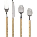 M�nag�re 24 pi�ces couverts en inox manche aspect bois - secret de gourmet