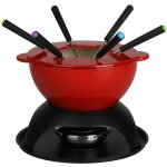 Service  fondue en fonte 10 pices, gentiane