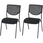 Mendler - lot de 2 chaises de confrence / visiteur t401, empilable ? sige noir, pieds noirs