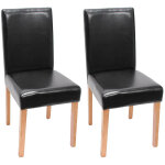 Lot de 2 chaises de séjour littau, simili - cuir, noir, pieds clairs Lot de 2 chaises de séjour littau, simili - cuir, noir, pieds clairs