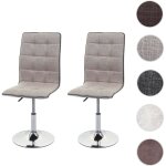 Mendler - lot de 2 chaises de séjour ou de salle à mangerhwc - c41, réglable en hauteur - gris clair Mendler - lot de 2 chaises de séjour ou de salle à mangerhwc - c41, réglable en hauteur - gris clair