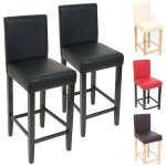 Mendler - lot de 2 tabourets de bar m37, simili - cuir mat, crème / pieds clairs Mendler - lot de 2 tabourets de bar m37, simili - cuir mat, crème / pieds clairs