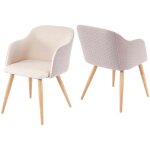 Mendler - 2x chaise de sjour / salle  manger hwc - d71, fauteuil, design rtro, accoudoirs, tissu - ...