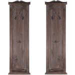 Mendler - 2x patre, portemanteau, vestiaire ouvert, 28x3, 5x109cm, shabby, vintage, marron
