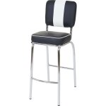 Mendler - 2x tabouret de bar avellino, chaise de comptoir, design r�tro des ann�es 50, similicuir - noir ...