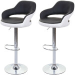 Mendler - 2x tabouret de bar hwc - f16, chaise de comptoir avec dossier, rotatif, similicuir - noir / ... Mendler - 2x tabouret de bar hwc - f16, chaise de comptoir avec dossier, rotatif, similicuir - noir / ...