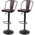 Mendler - 2x tabouret de bar hwc - h10a, r�glable en hauteur, pivotant, design industriel - vintage noir ...