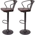 Mendler - 2x tabouret de bar hwc - h10b, rglable en hauteur, avec accoudoirs, pivotant, style industriel ...